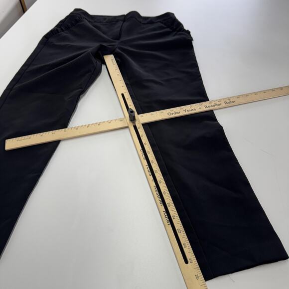 Adrianna Papell Pants Womens 6 Black Ruffle Pockets Straight Leg Office Career - Picture 7 of 7